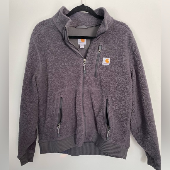 Carhartt Jackets & Blazers - Carhartt Women's High Pile Fleece Jacket Coat Gray